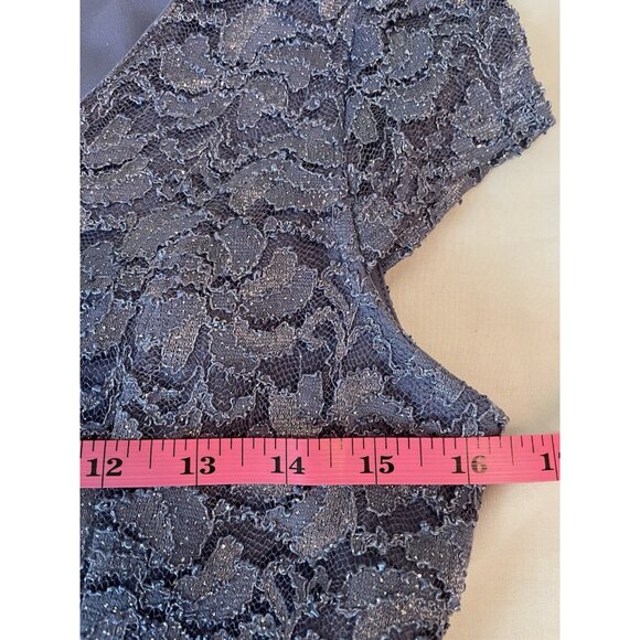 Cardalight Petite Periwinkle Blue Tiny Sequin Lace Maxi Evening Gown SMALL PS - Picture 6 of 9